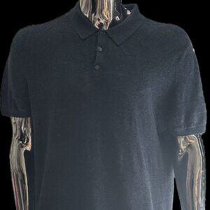 SORRY SOLD OUT• Banana Republic Slate Blue Silk-Linen Blend Polo - XL